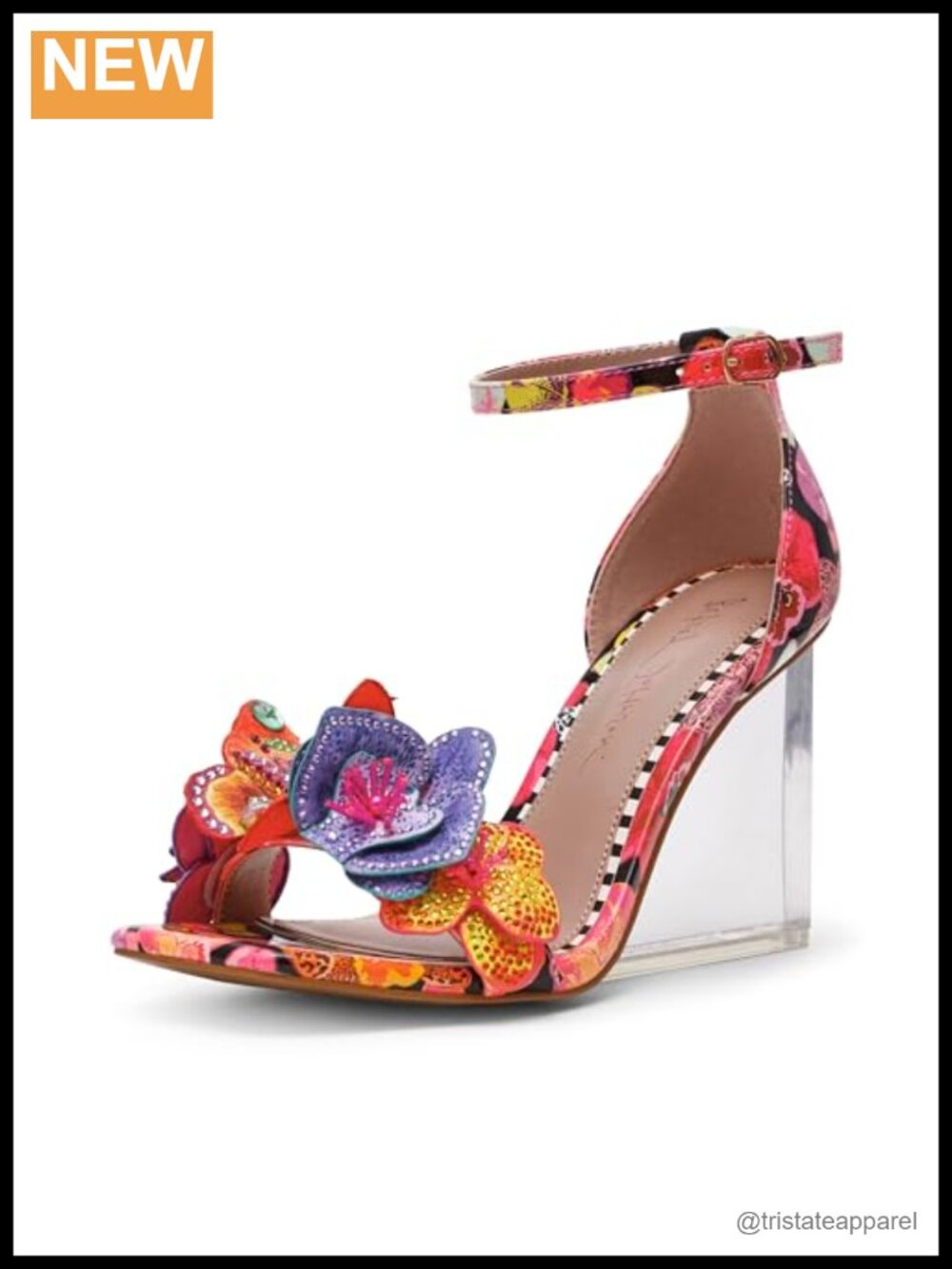Women's Wedge Heeled Sandal with Ankle Strap